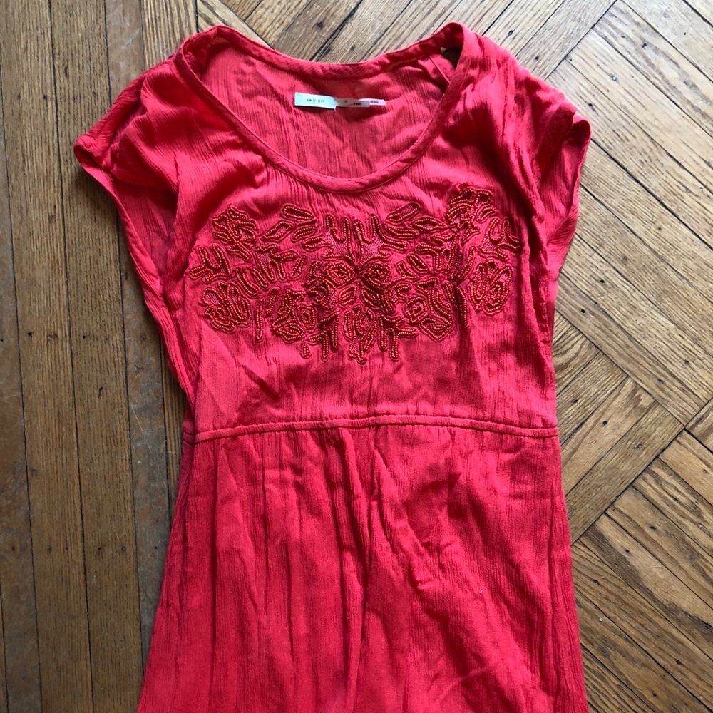 Red Summer Cotton Short Sleeve Dress